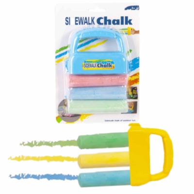 Creta Colorata Groasă cu Suport pentru Asfalt 3buc. | image