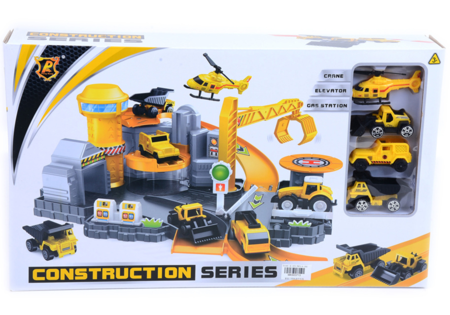 Set Parcarea Etajată "Șantierul de Construcții" cu 4 Mașinuțe