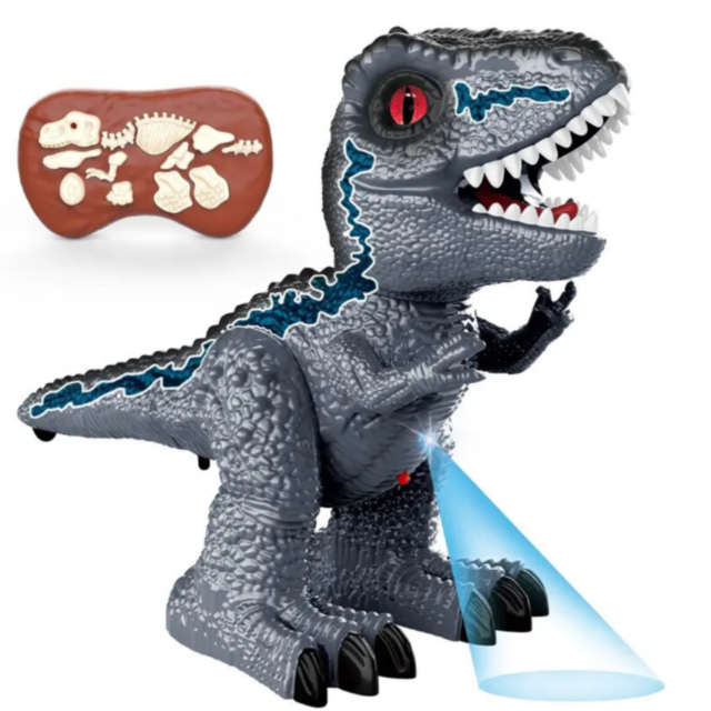 Dinozaur interactiv cu telecomandă, lumină și fum