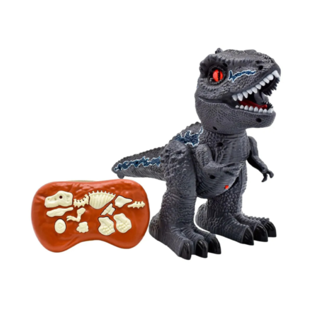 Dinozaur interactiv cu telecomandă, lumină și fum