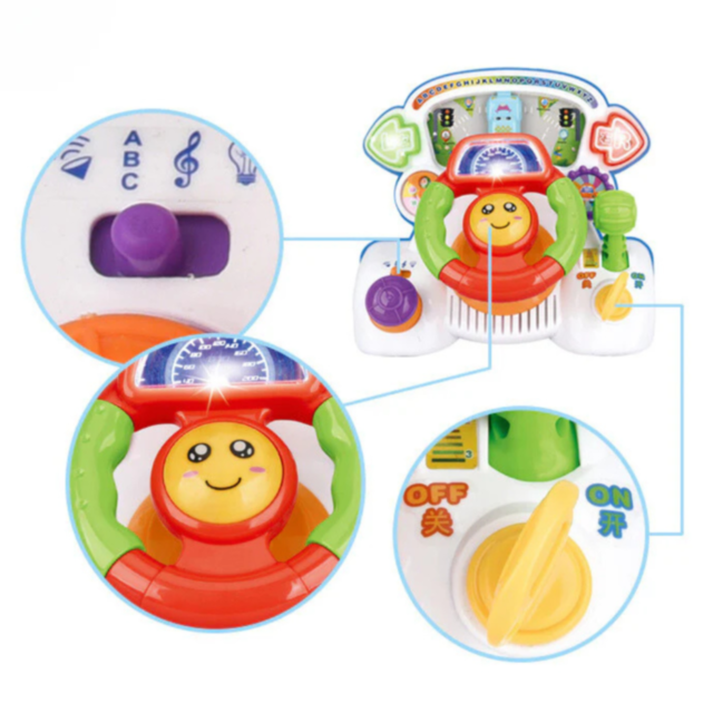 Volan Interactiv cu Sunete și Lumini - Jucărie Educativă pentru Bebeluși