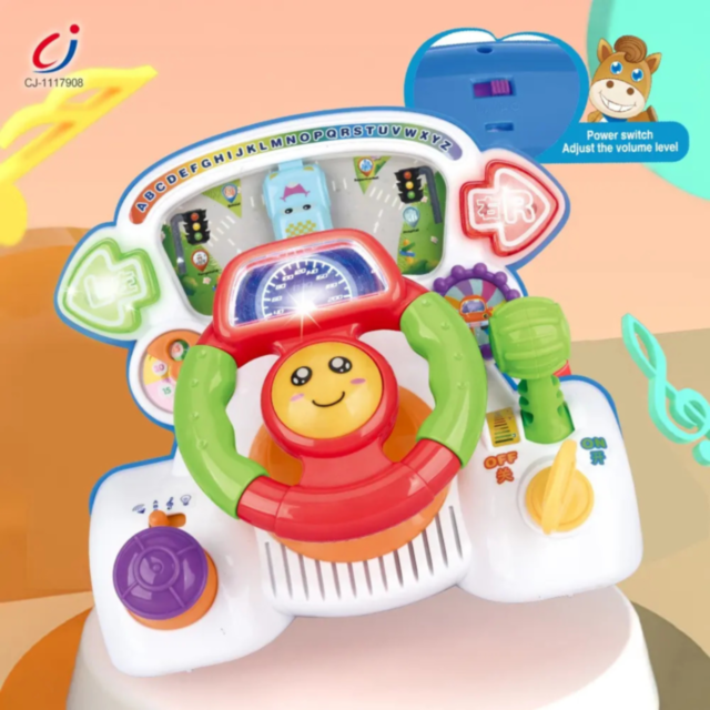 Volan Interactiv cu Sunete și Lumini - Jucărie Educativă pentru Bebeluși