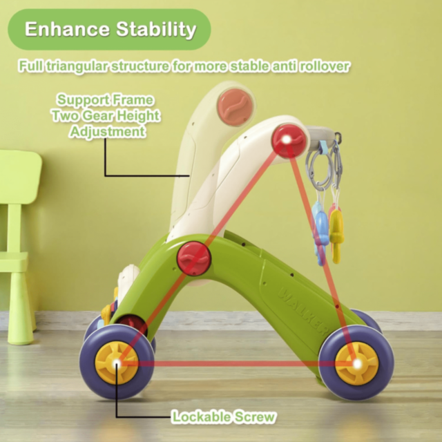 Centru de Activități 3-în-1 pentru Bebeluși cu Pian Muzical și Antemergător