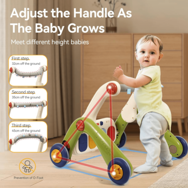 Centru de Activități 3-în-1 pentru Bebeluși cu Pian Muzical și Antemergător