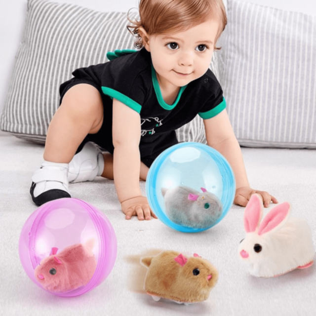Iepuraș Interactiv în Bilă Luminoasă care Se Mișcă (culoare aleatorie)