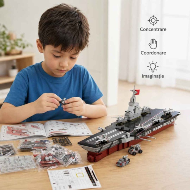 Set de construcție portavion militar 8 în 1