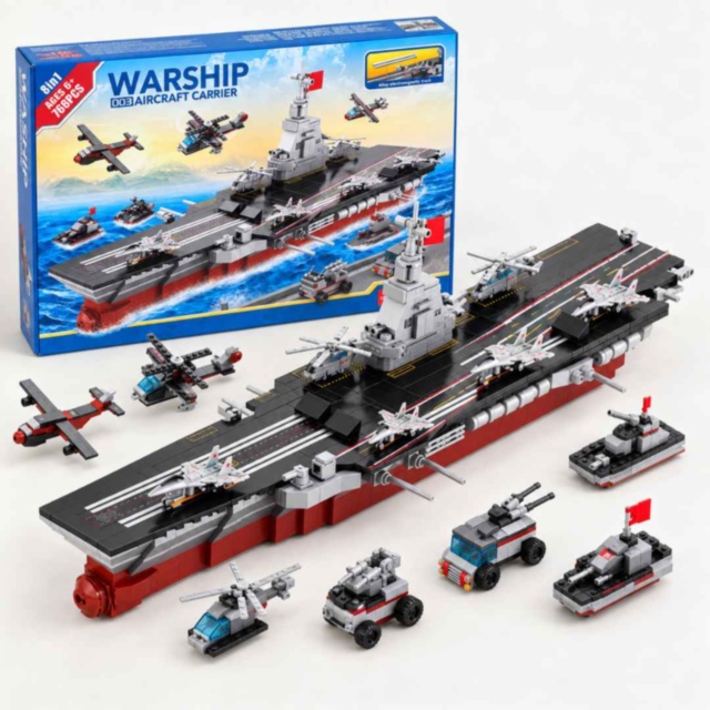 Set de construcție portavion militar 8 în 1