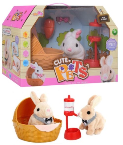 Set Iepuraș Electric Interactiv cu Coșuleț, Morcov și Dozator de Apă | image