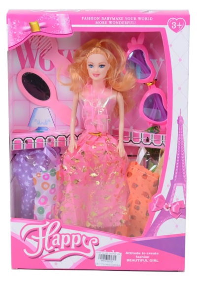 Barbie cu 4 Ținute, Oglindă, Pieptene și Oglindă | image