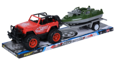 Mașina Off-Road cu Platformă de Tractare și Vapor de Luptă, 50cm   | image