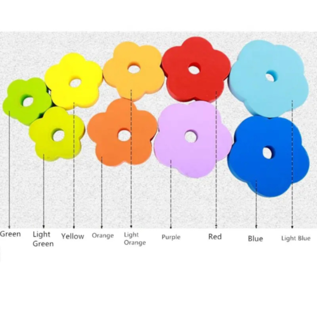 Stivuitor Montessori din Lemn cu Inele Colorate