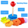 Stivuitor Montessori din Lemn cu Inele Colorate
