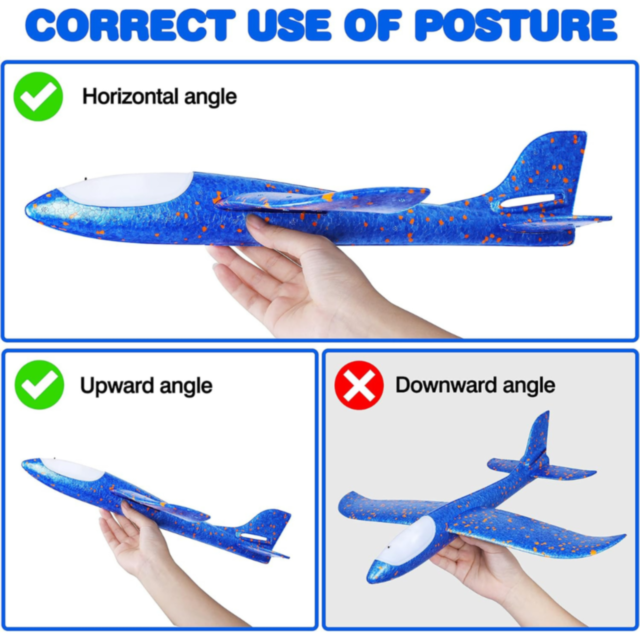 1buc. Avion planor din spumă cu LED-uri 