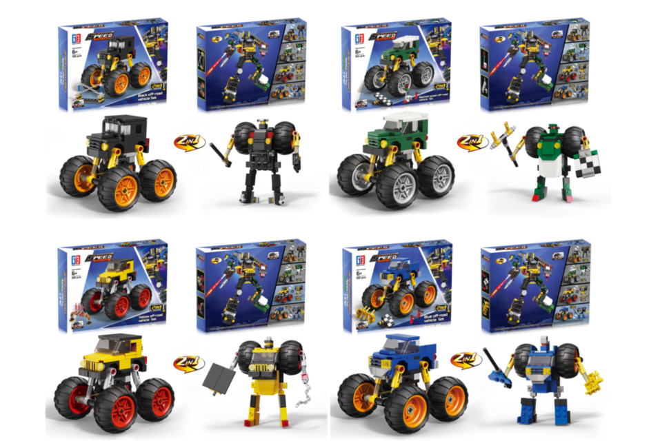 Set de Construcție 2-în-1 Vehicule Off-Road și Roboți Transformabili