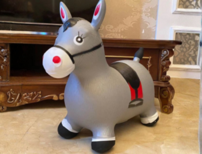 Cal Măgăruș Gonflabil cu Lumină și Sunet pentru Copii (cafeniu) | image