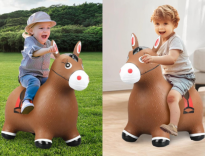 Cal Măgăruș Gonflabil cu Lumină și Sunet pentru Copii (cafeniu) | image