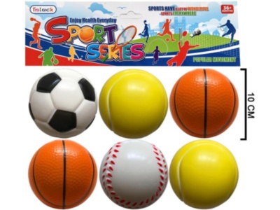 Set 6 Mingi Elastice din Burete Multicolore , diametru 10cm | image