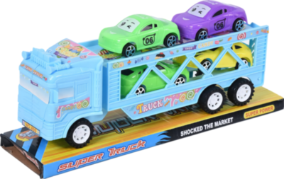 Camion cu Trailer și 4 Mașinuțe, 28cm  | image