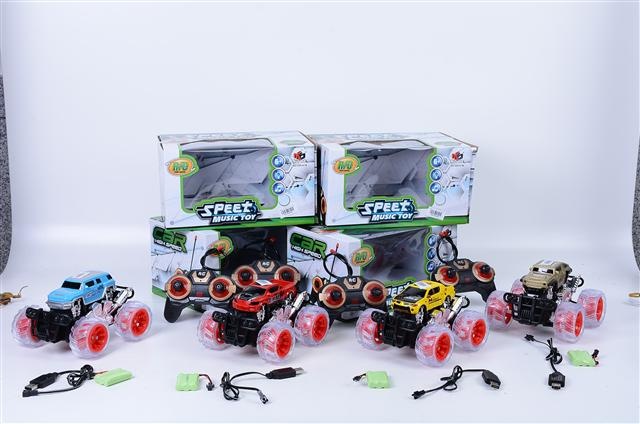 Jeep Teleghidat cu Roți Mari Luminoase și Baterii Reîncărcabile