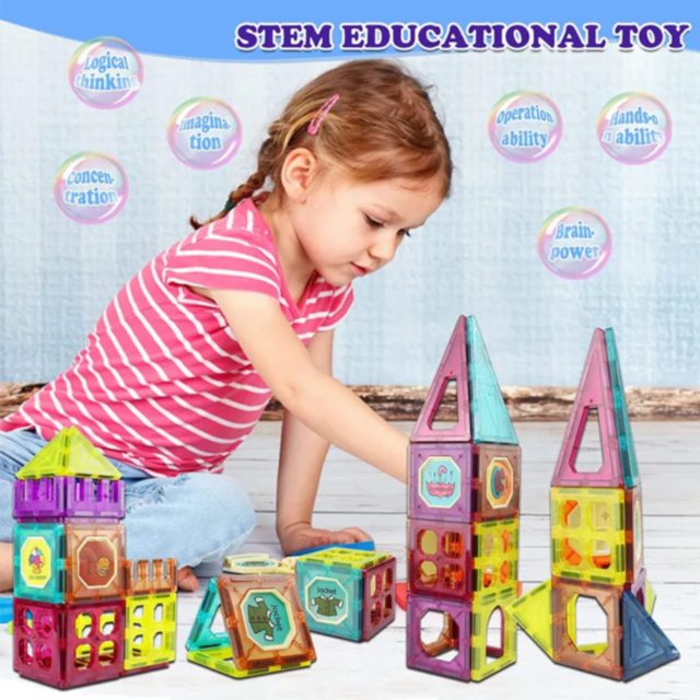 Set de Construcție Magnetică 32 Piese | Jucărie Educativă STEM pentru Copii