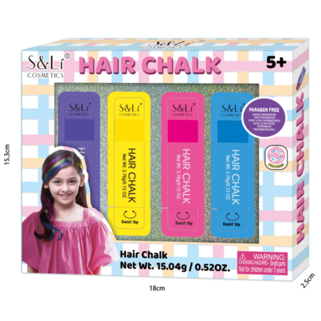 Creioane Colorate pentru Păr Copii – Set 4 Bucăți