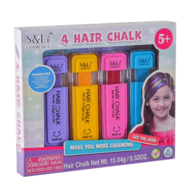 Creioane Colorate pentru Păr Copii – Set 4 Bucăți