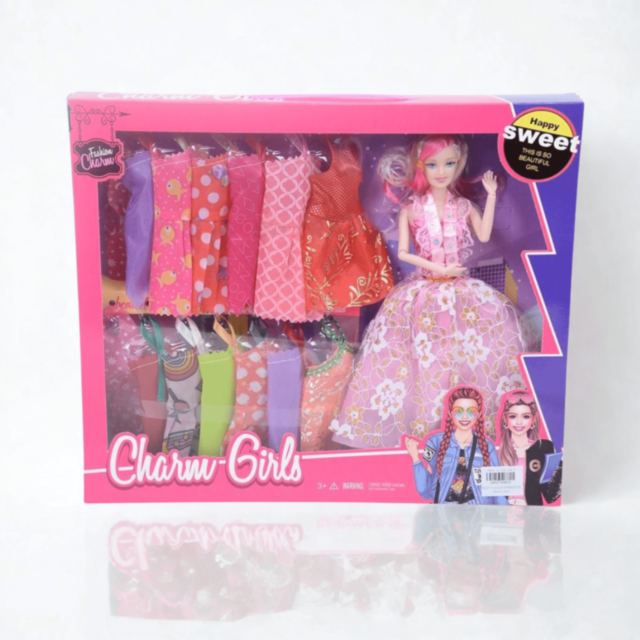 Păpușă Charm Girls cu Rochițe Fashion Set (culori aleatorii)
