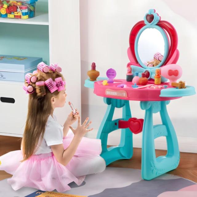 Masă de Toaletă pentru Copii cu Oglindă și Accesorii