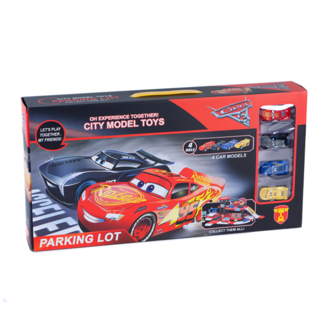 Set Parcare Etajată și Stație Peco cu 4 Mașinuțe