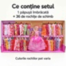 Set păpușă cu 36 de rochițe de schimb