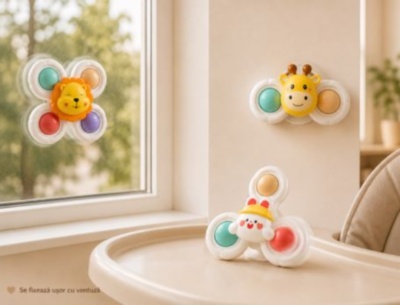 Set 3 Spinner-e Senzoriale cu Ventuză pentru Bebeluși | image