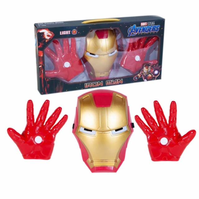 Set  Iron Man , Mască și Manuși cu Efecte Luminoase