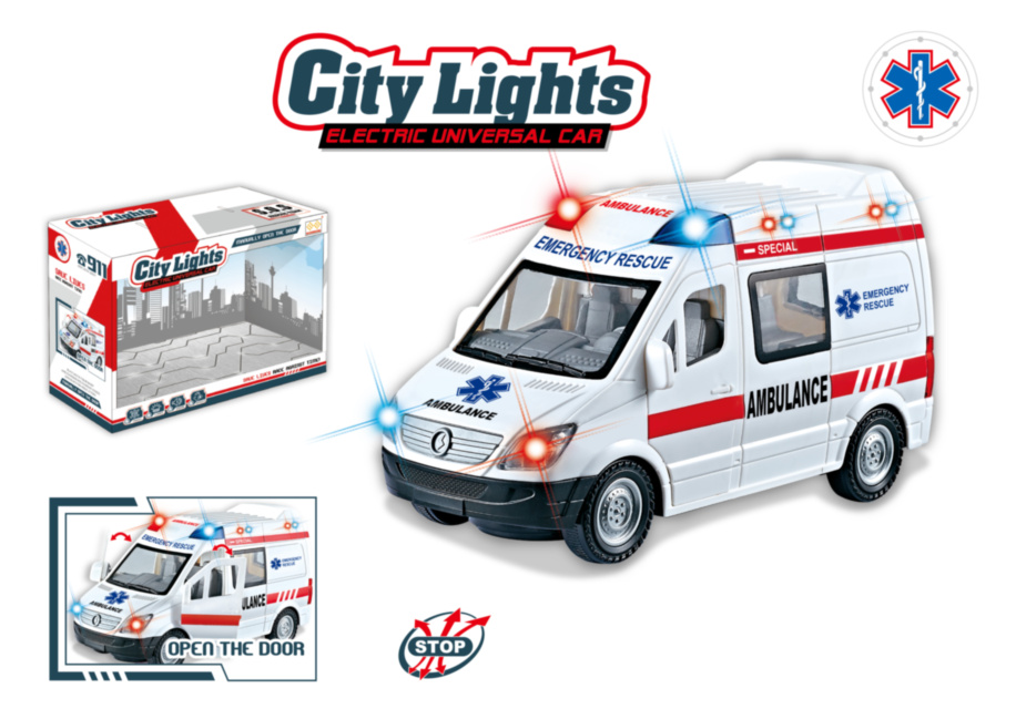 Ambulanța, ocolește obstacole, emite lumini și sunete