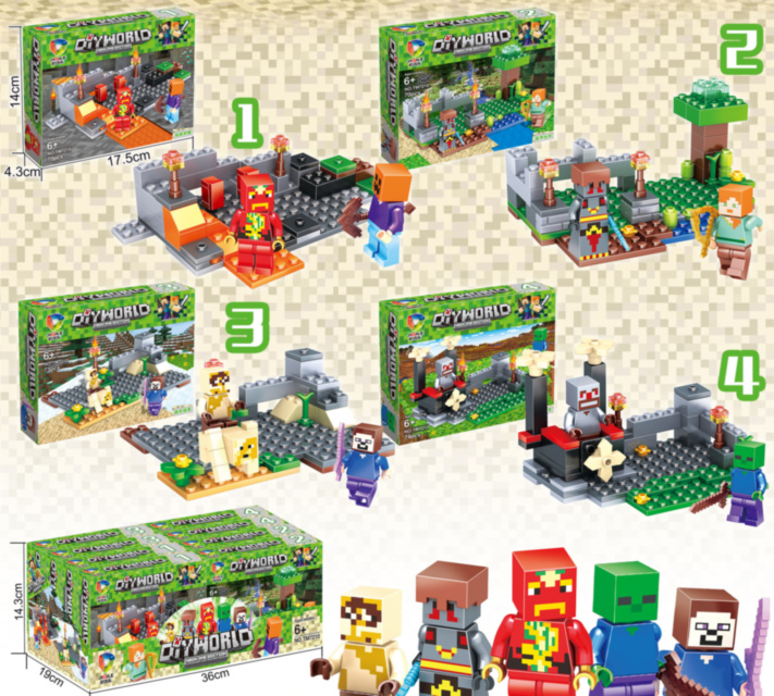 Minecraft, set de construcție 8buc./set, preț 1 buc.