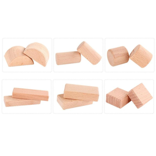 Set Blocuri de Construcție din Lemn - 22 Piese