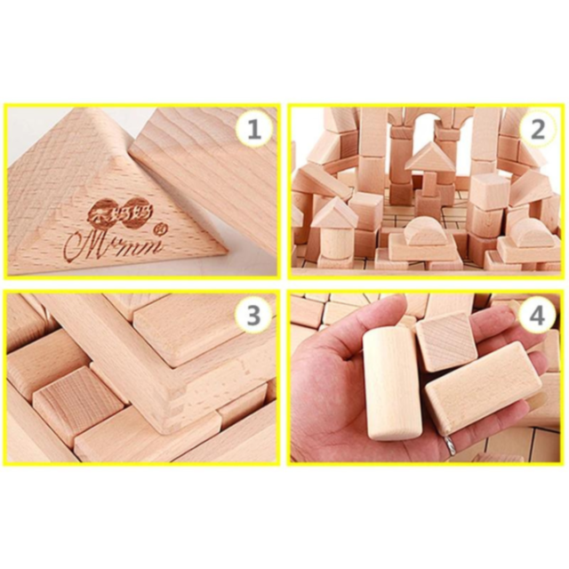 Set Blocuri de Construcție din Lemn - 22 Piese