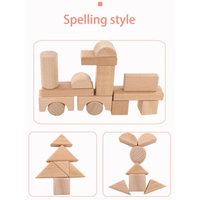 Set Blocuri de Construcție din Lemn - 22 Piese