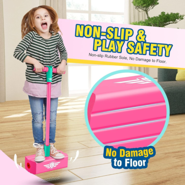 Jucărie Saltăreață Pogo Stick din Spumă cu Sunete Amuzante (culoare aleatorie)