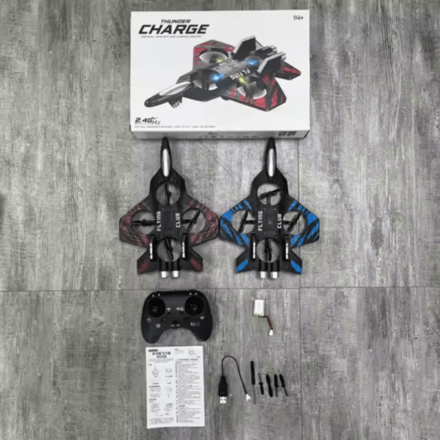 Dronă Avion cu Telecomandă și Lumini LED pentru Copii (culoare aleatorie)