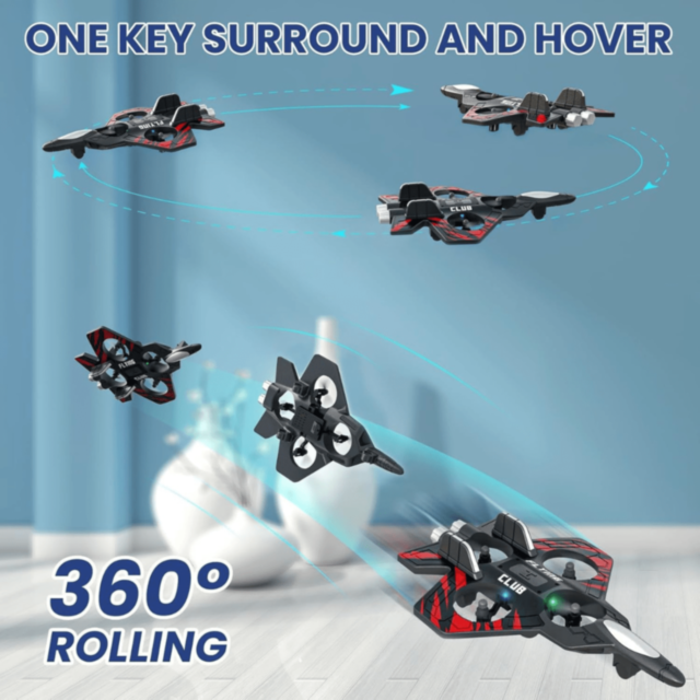 Dronă Avion cu Telecomandă și Lumini LED pentru Copii (culoare aleatorie)