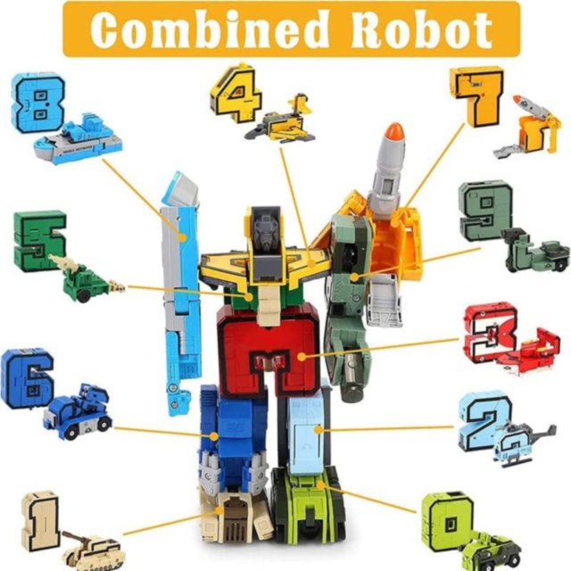 Robot Transformabil Cifre 5-9 pentru Copii