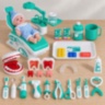 Set dentist turcoaz pentru copii cu păpușă și fotoliu