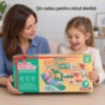 Set dentist turcoaz pentru copii cu păpușă și fotoliu
