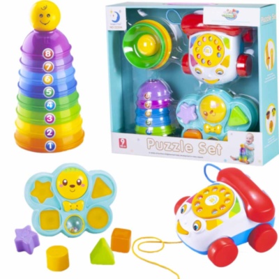 Set Piramida, Telefon și Stivuitor de Forme cu Zornăitoare | image