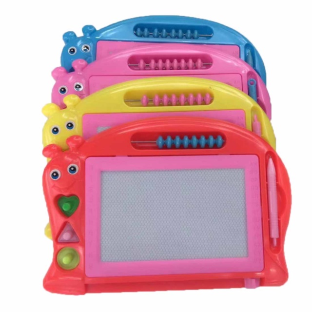 Tabla Magnetică de Scris și Desenat cu 3 Ștampiluțe și Numărătoare, 28cm