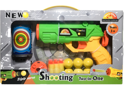 Pistol cu Gloanțe Moi cu Ventuză, Bile și Conserva Țintă | image