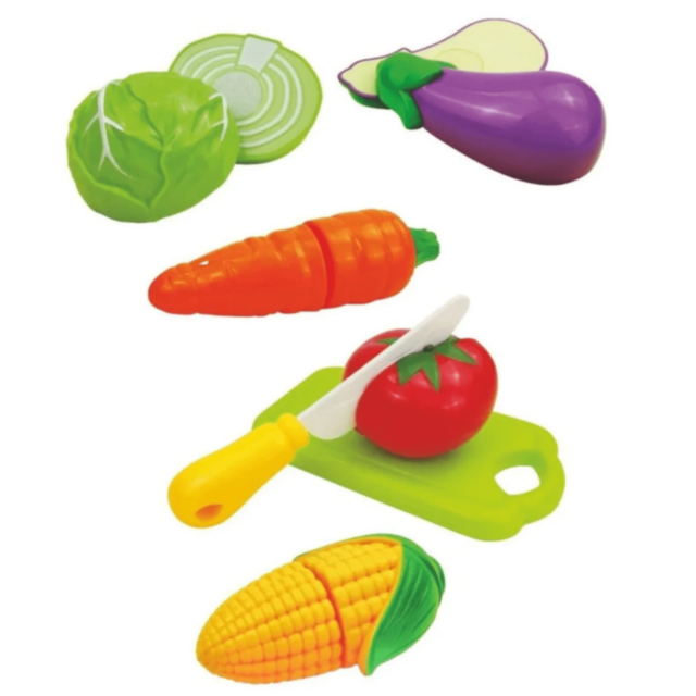 Set Legume de Tăiat din Plastic cu Cuțit și Tocător