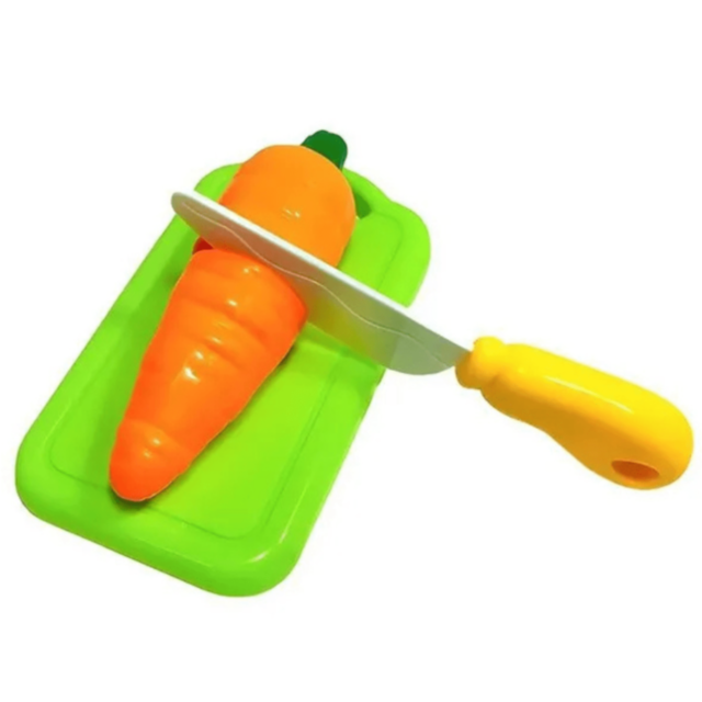 Set Legume de Tăiat din Plastic cu Cuțit și Tocător