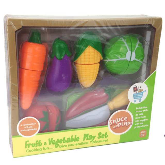 Set Legume de Tăiat din Plastic cu Cuțit și Tocător
