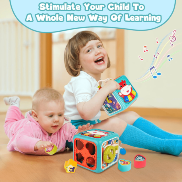 Cub educativ interactiv 6 în 1 pentru bebeluși (culoare aleatorie)